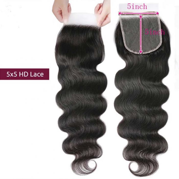 Ocean Quercy™ 9A 5X5 HD lace closure body wave